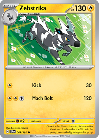 SV Surging Sparks - 063/191 Zebstrika (Reverse Holo)