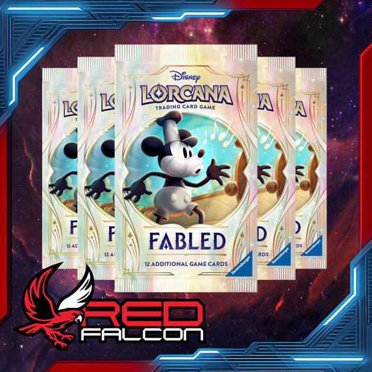 Bundle of 10 Disney Lorcana Set 9 Fabled Booster Packs – sealed trading card game packs featuring Epic and Iconic rarities