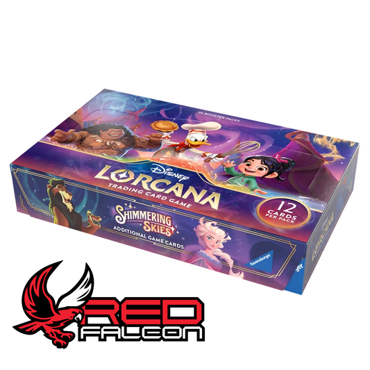 Factory sealed Disney Lorcana Shimmering Skies booster box containing 24 packs.