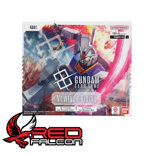 Top view of Gundam Newtype Rising GD01 sealed booster box
