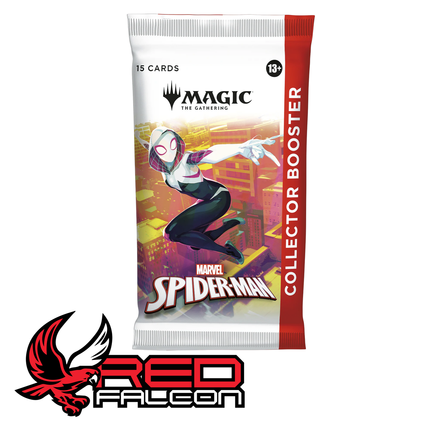 The premium Collector Booster pack from the Magic: The Gathering Marvel's Spider-Man Gift Bundle.