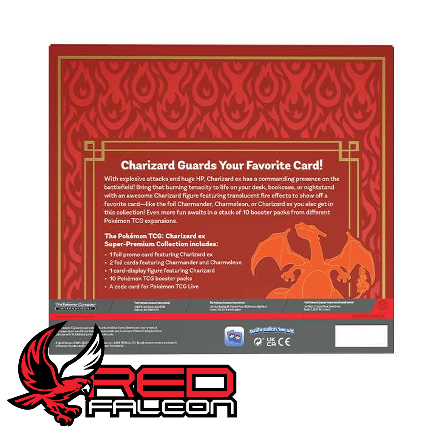 Back of Pokemon TCG Charizard ex Super Premium Collection box showing product contents