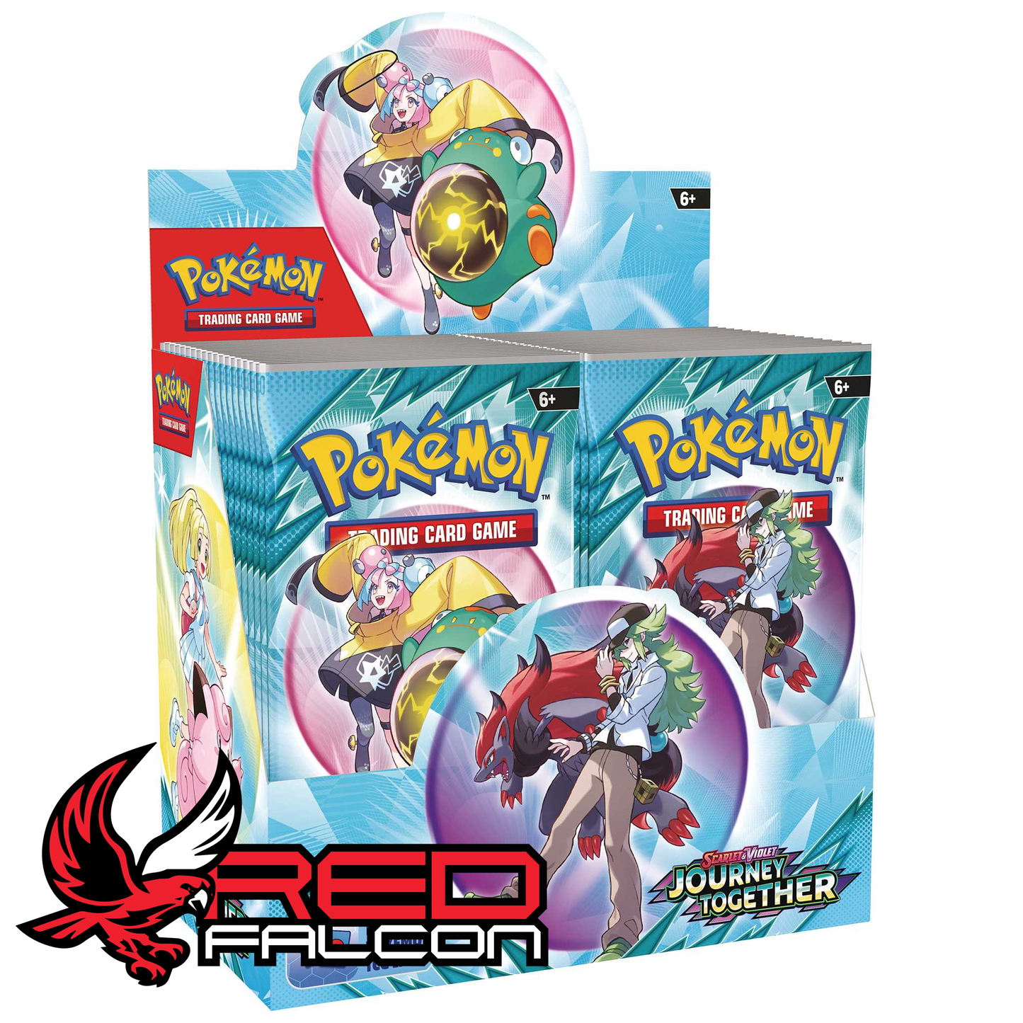 Pokémon TCG Scarlet and Violet Journey Together booster box containing multiple booster packs