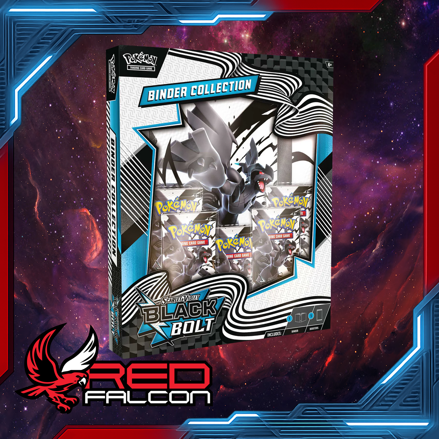 Pokémon TCG Scarlet & Violet Black Bolt binder collection box featuring Zekrom artwork.