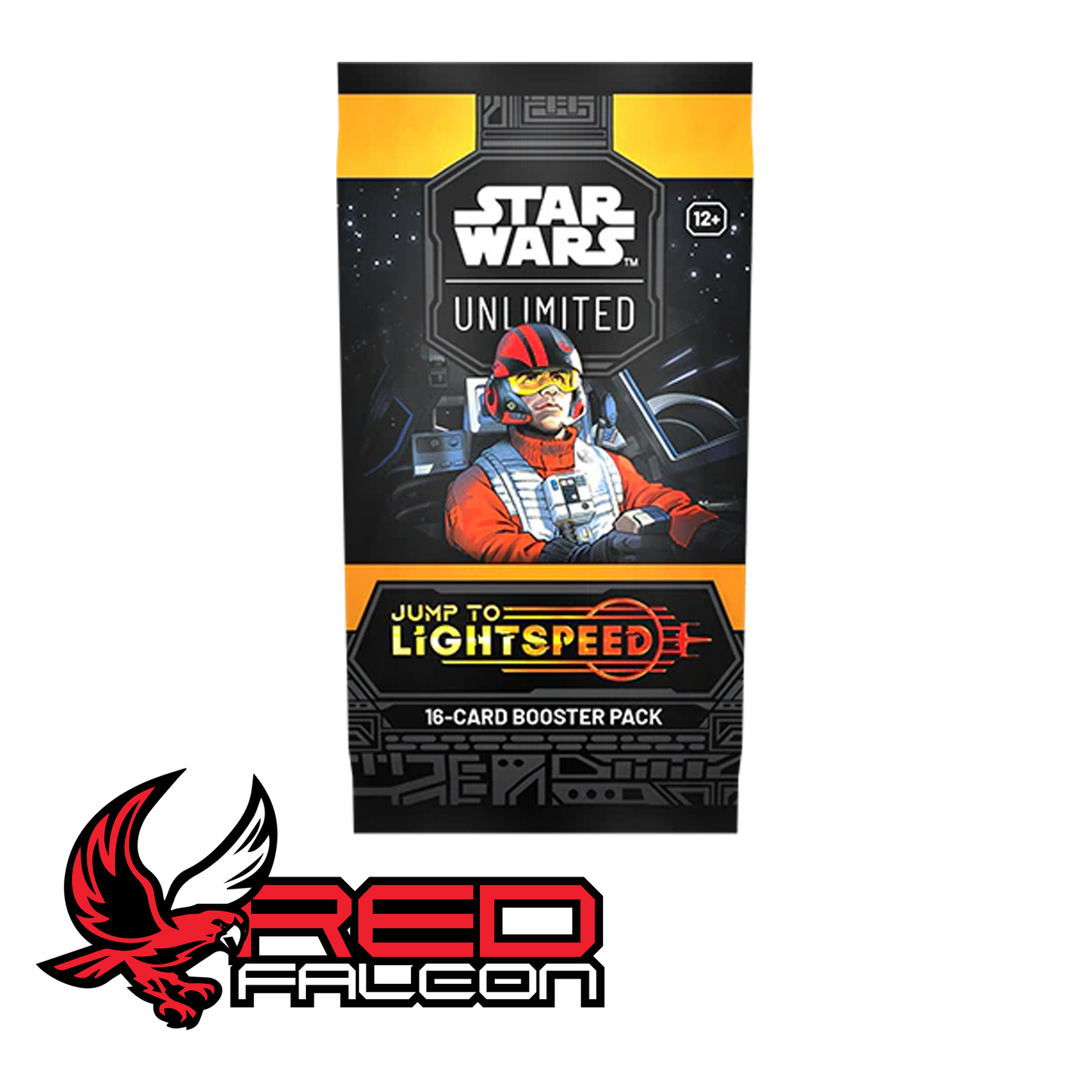 Star Wars: Unlimited Jump to Lightspeed booster pack featuring Resistance Ace Poe Dameron.