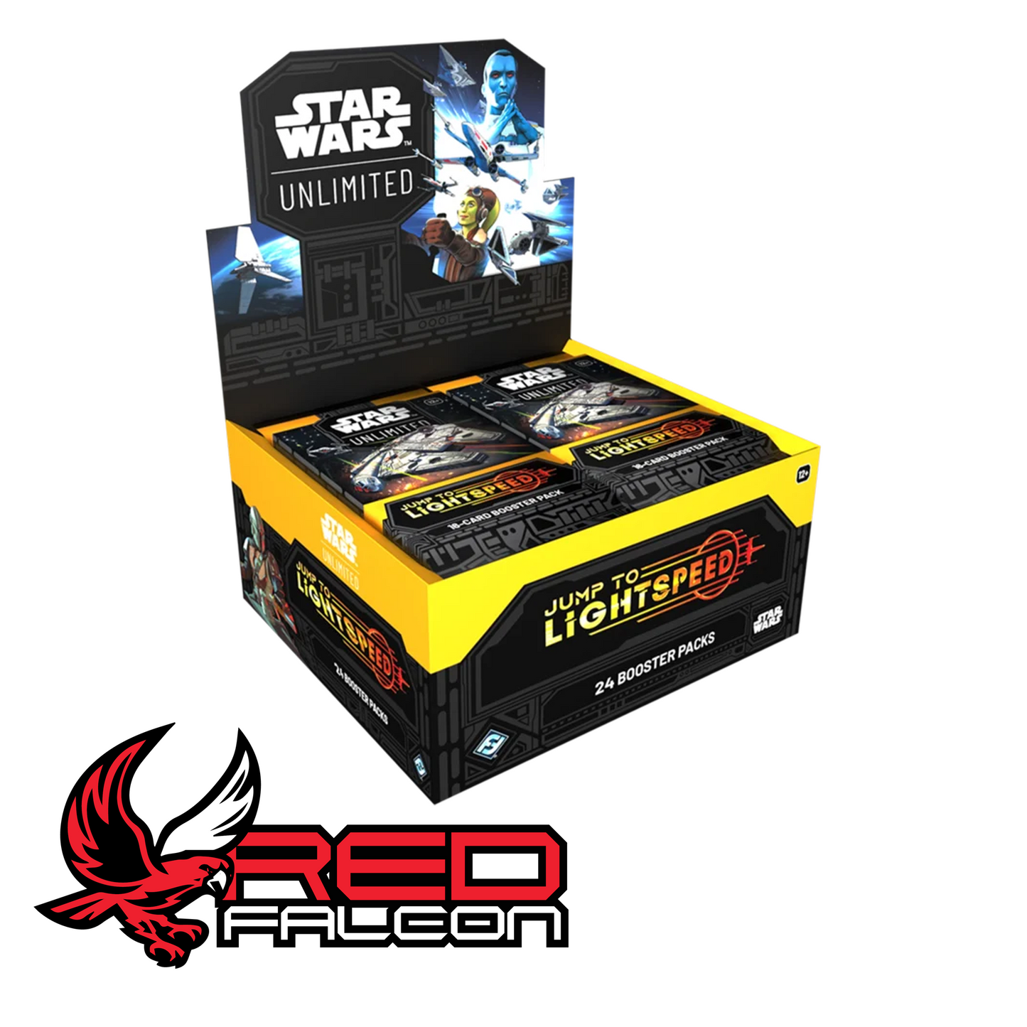 The Star Wars: Unlimited Jump to Lightspeed Set 4 retail booster box featuring the primary set artwork.