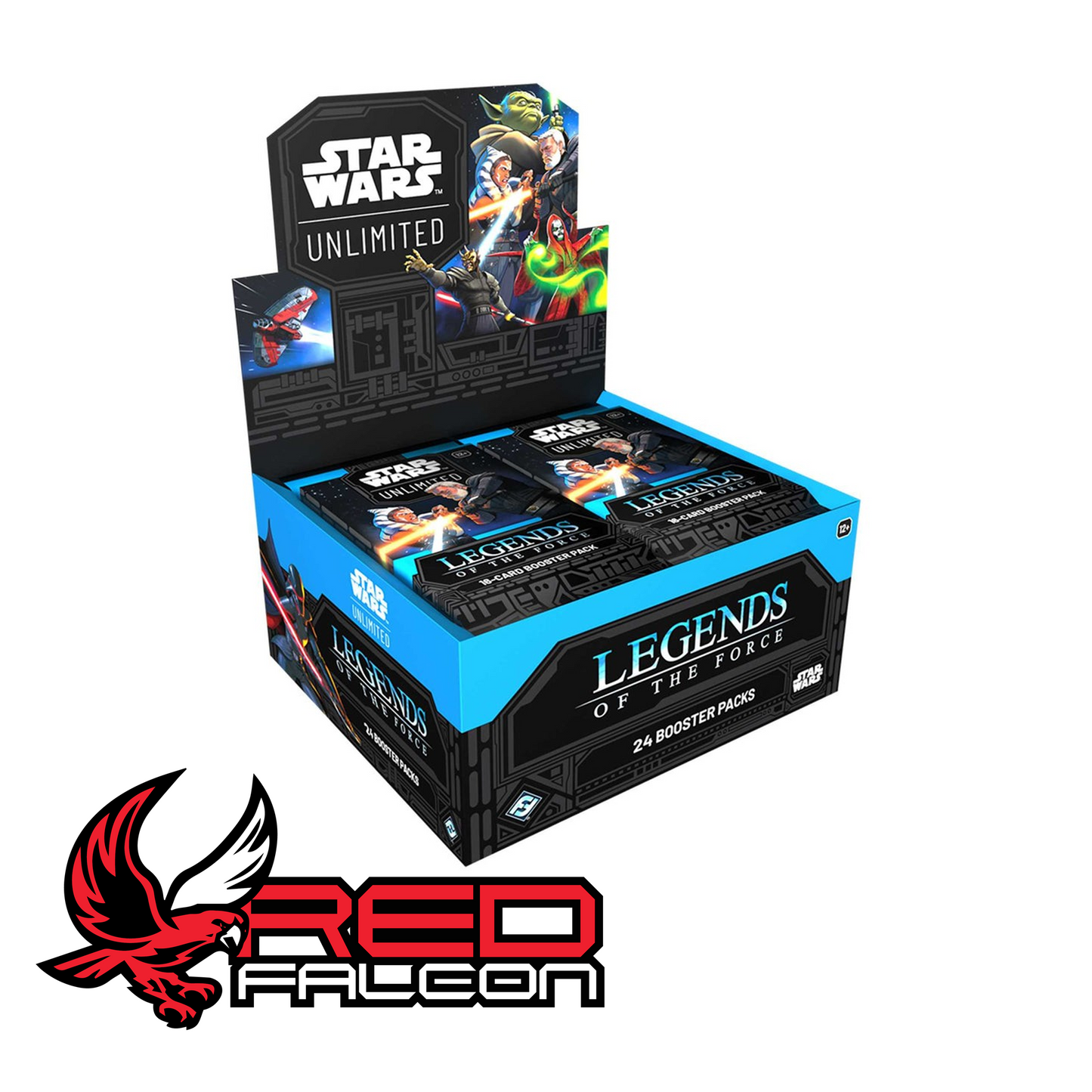 The standard 24-pack booster box for Star Wars: Unlimited Set 5: Legends of the Force.