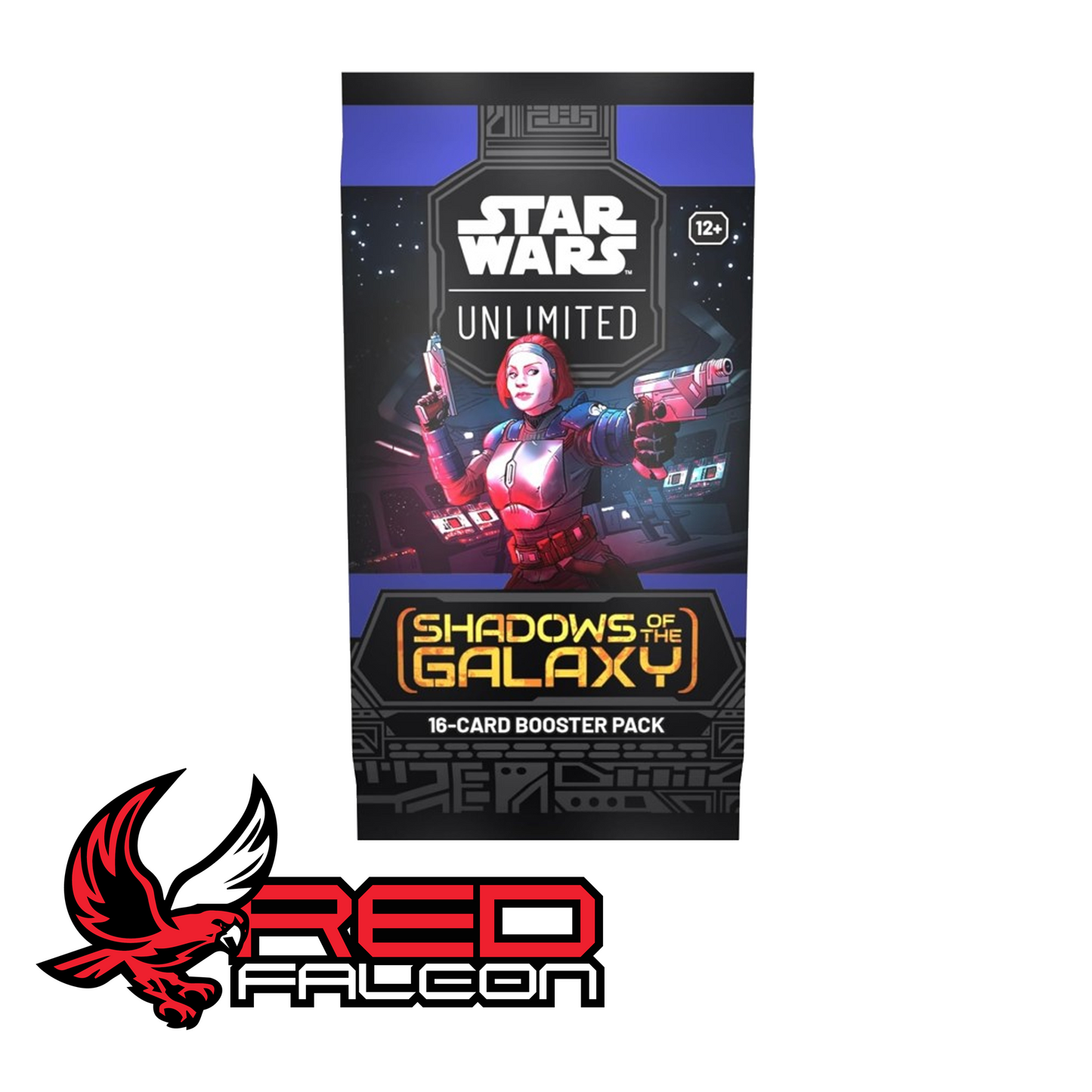 Star Wars: Unlimited Shadows of the Galaxy booster pack featuring the Mandalorian leader Bo-Katan Kyrze.