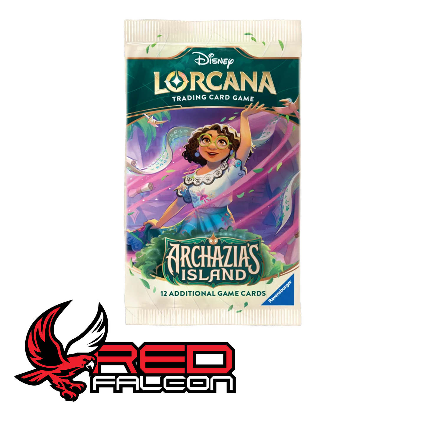 Mirabel Madrigal character artwork on a Disney Lorcana Archazia's Island Set 7 booster pack.