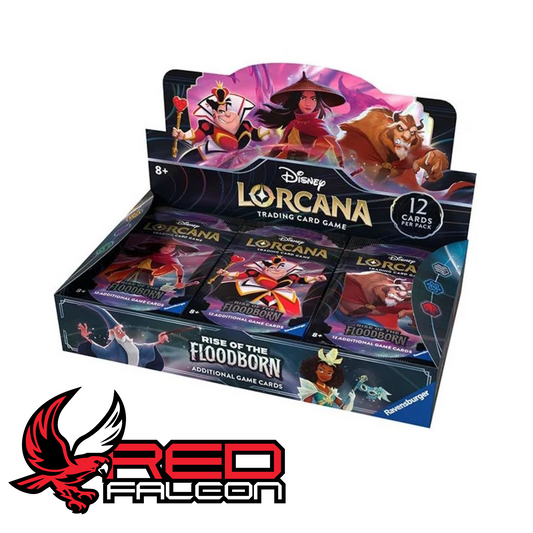A factory-sealed 24-pack counter display box of Disney Lorcana: Rise of the Floodborn (Set 2).
