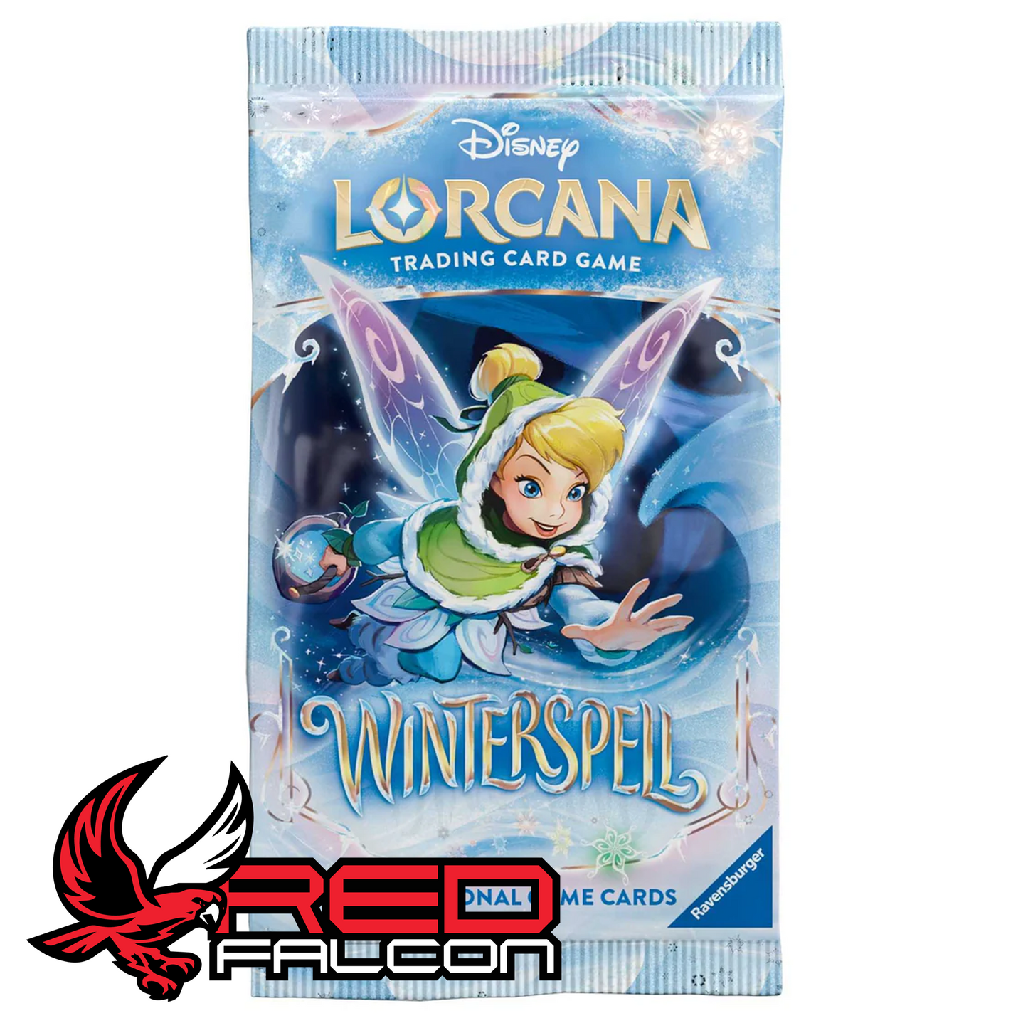 Tinkerbell artwork on Disney Lorcana Winterspell booster pack