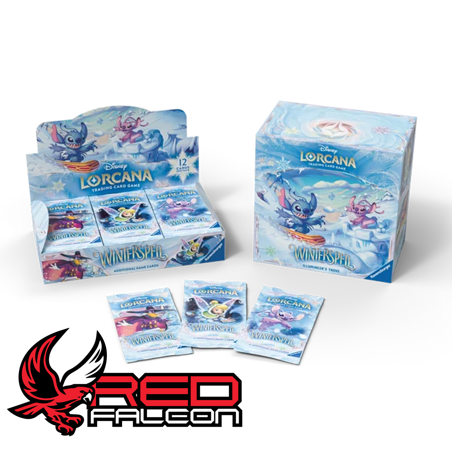 Disney Lorcana Winterspell Illumineer's Trove with Winterspell booster packs and booster box