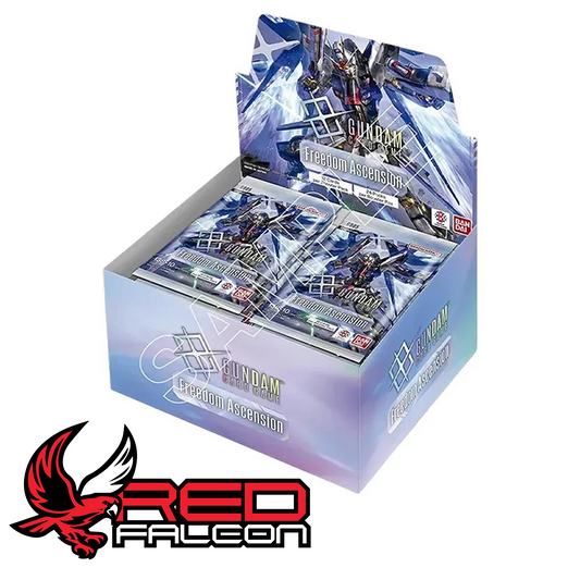 The direct front view of an official factory-sealed Bandai Gundam Card Game GD05 booster display box.