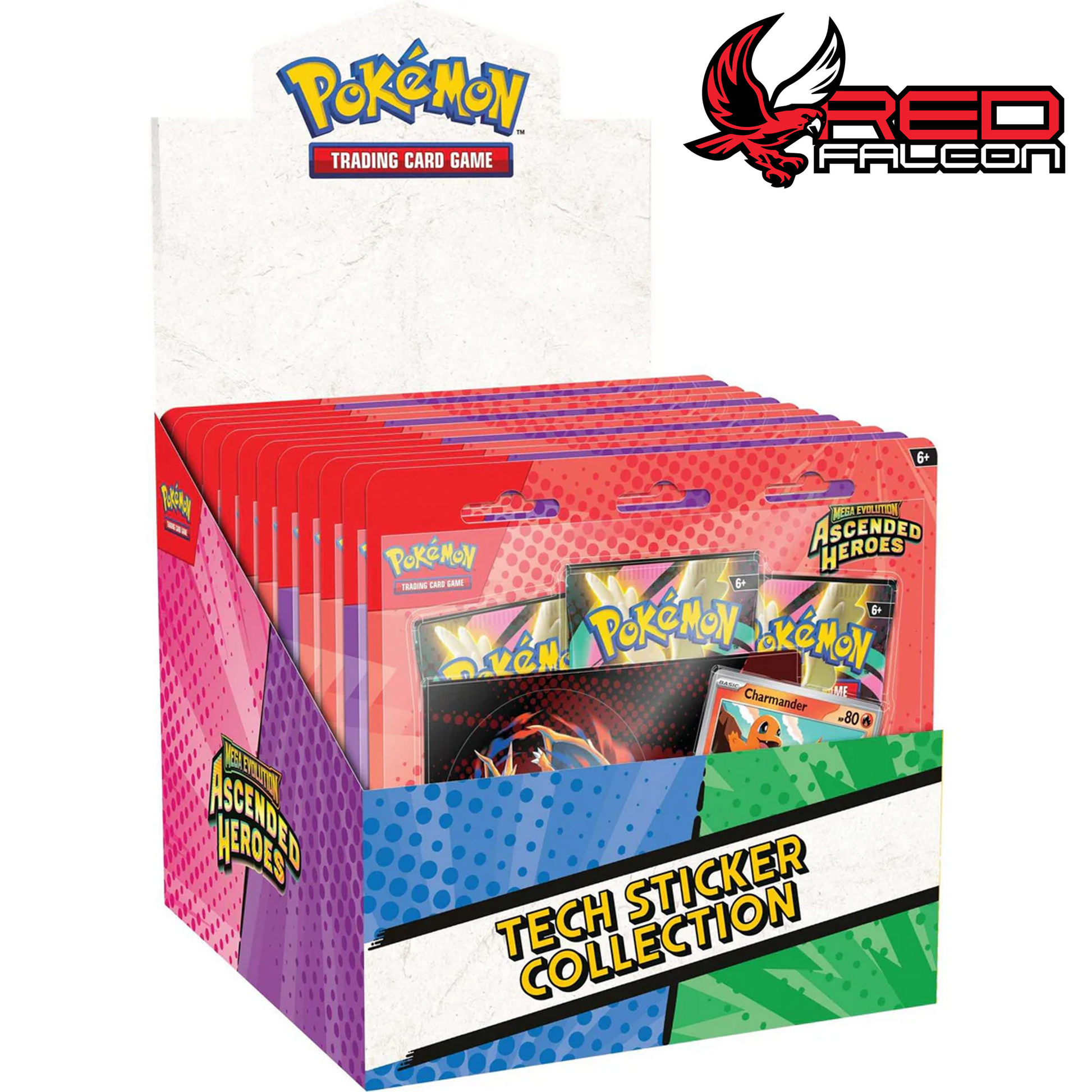 Sealed case of Pokémon Mega Evolution Ascended Heroes Tech Sticker Collection containing 12 units
