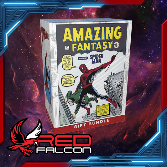 Magic: The Gathering Marvel’s Spider-Man Gift Bundle – collector booster, 9 play boosters, 30 land cards, alt-art promo, and exclusive storage box