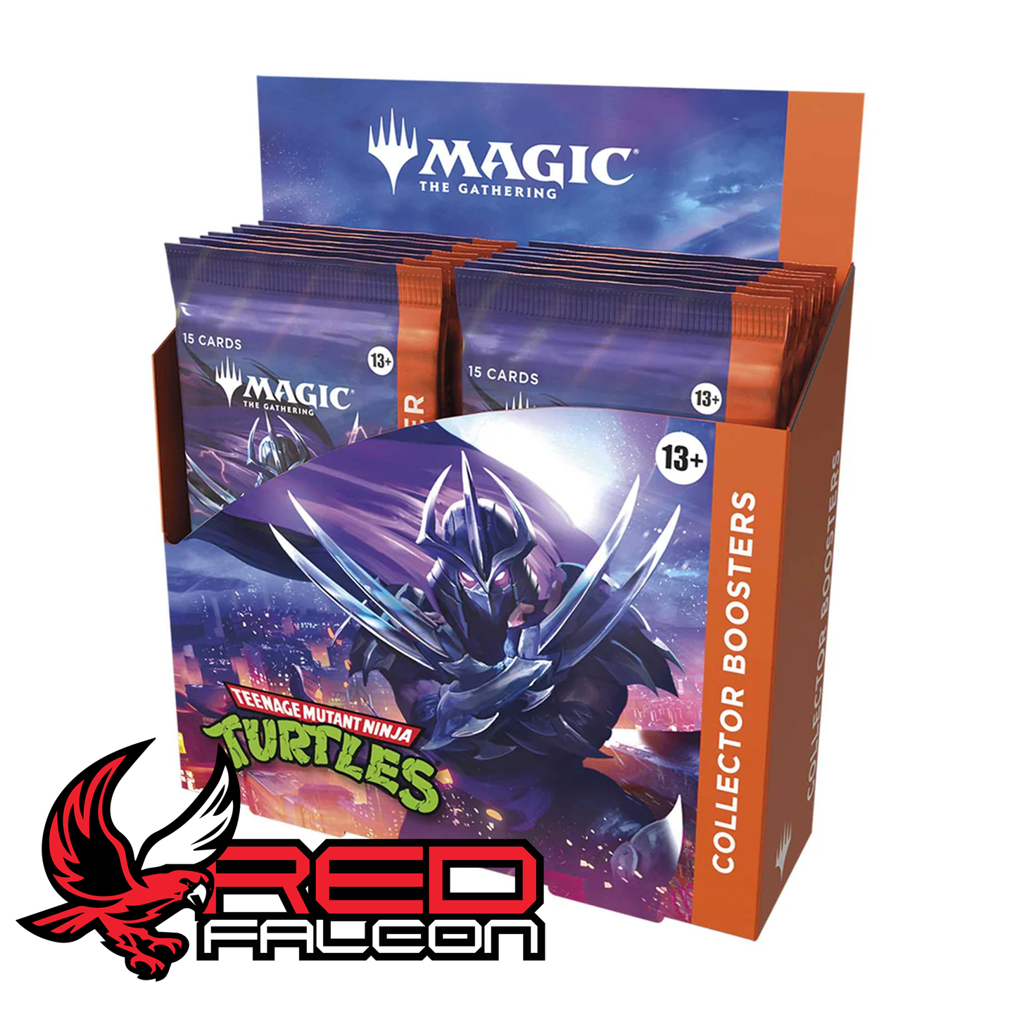 Magic The Gathering Teenage Mutant Ninja Turtles collector booster box opened angled left