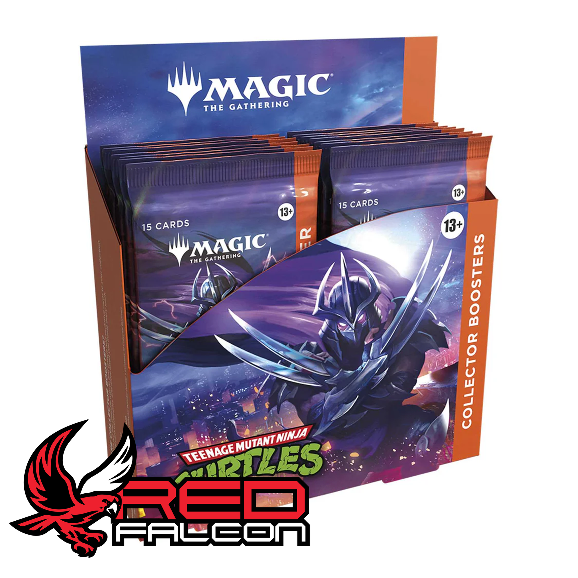 Magic The Gathering Teenage Mutant Ninja Turtles collector booster box opened angled right