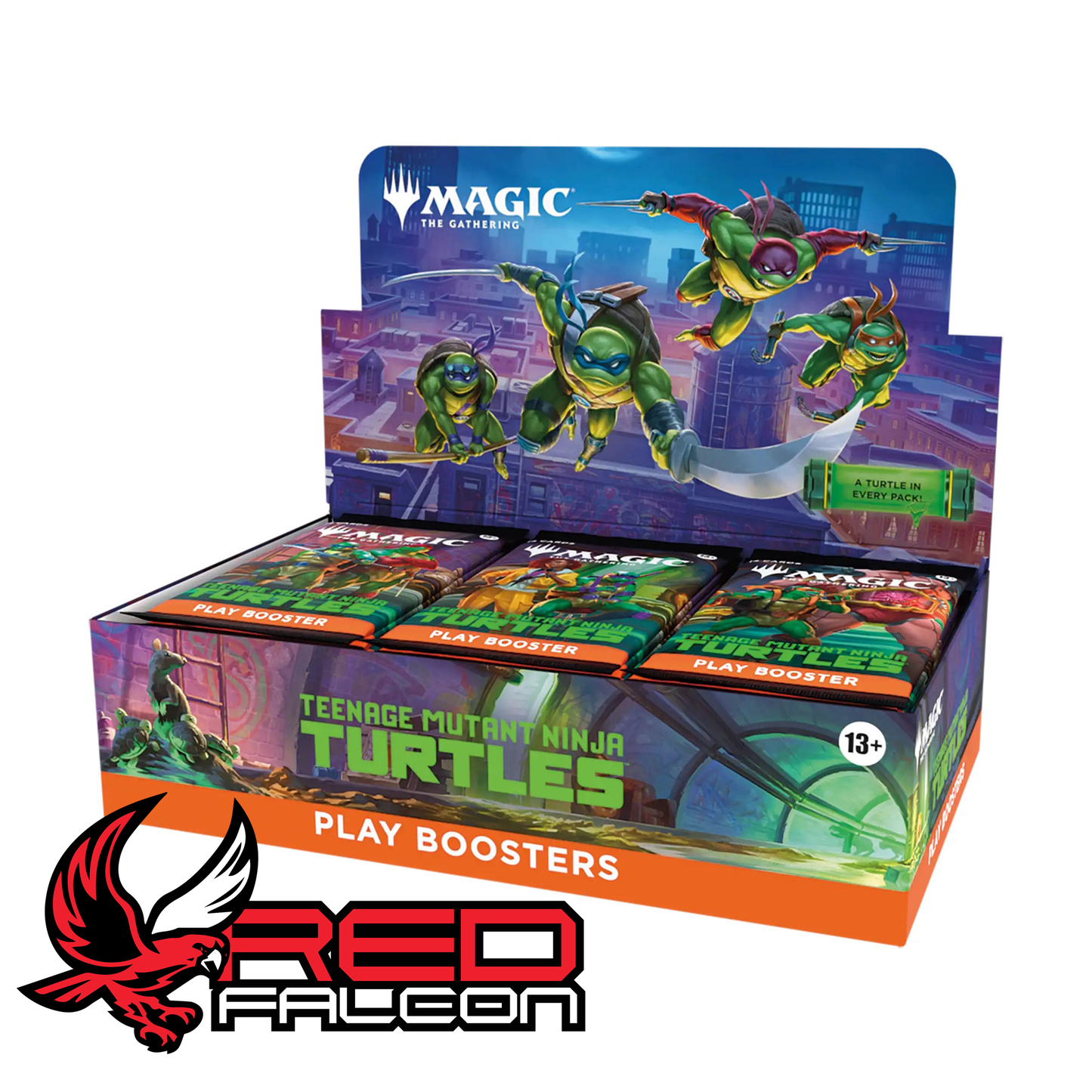 Magic The Gathering Teenage Mutant Ninja Turtles play booster box display with packs