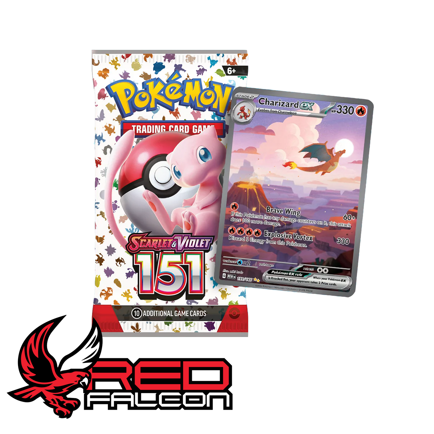 Pokémon 151 booster pack with Charizard ex illustration rare card