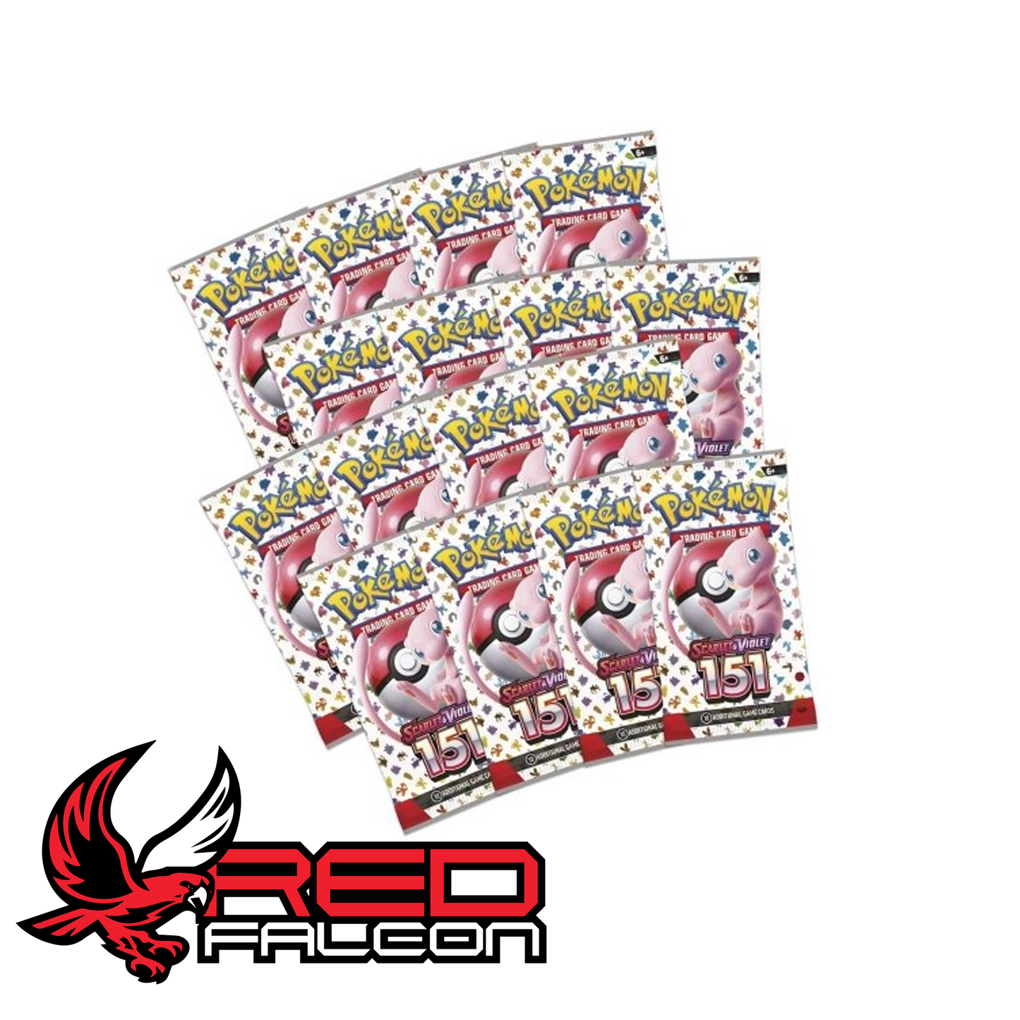 Large spread of Pokémon Scarlet and Violet 151 booster packs