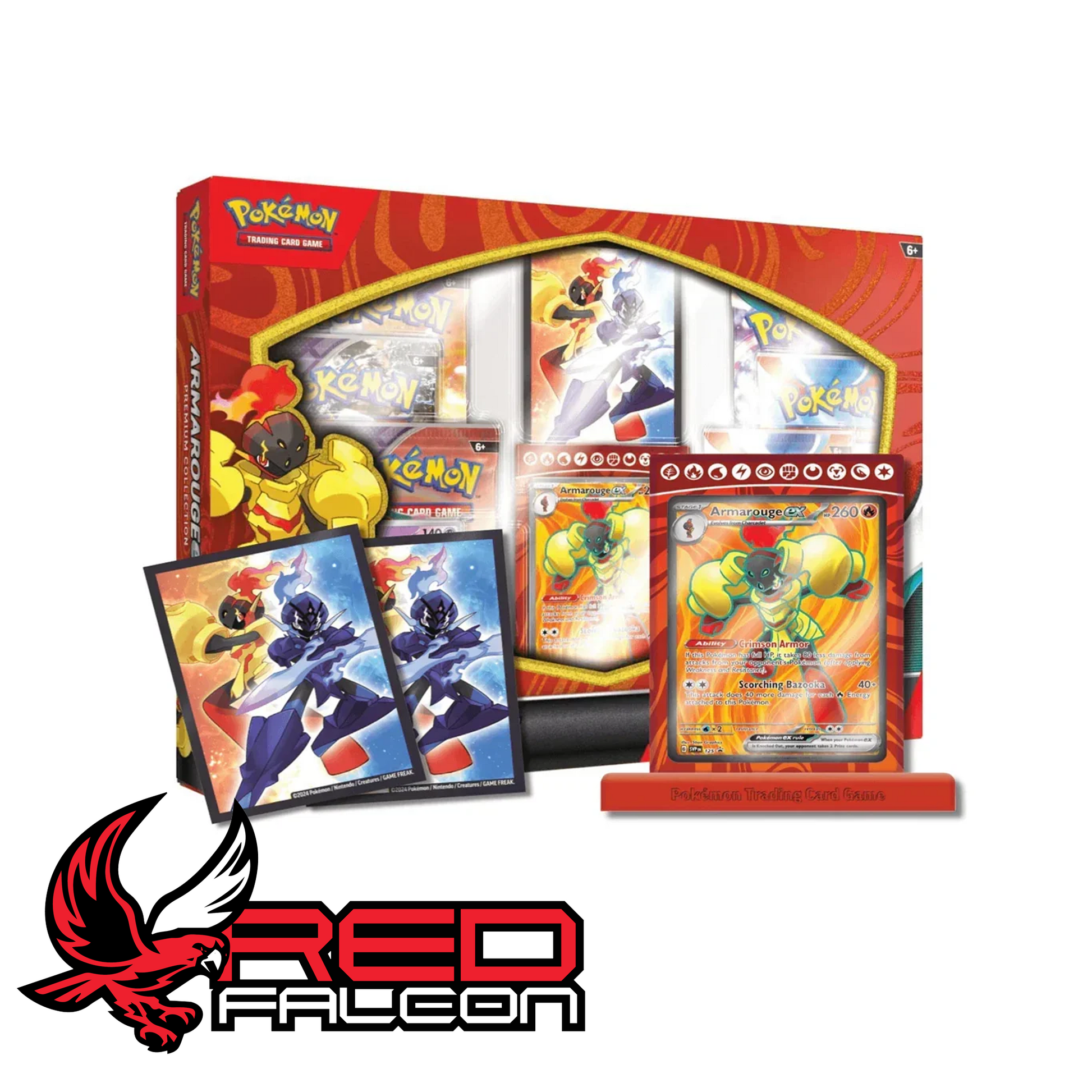Pokémon Armarouge ex Premium Collection with card sleeves and magnetic card holder