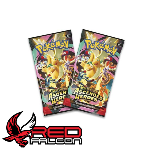 Two Pokémon TCG Mega Evolution Ascended Heroes booster packs