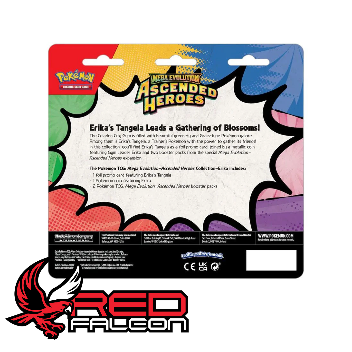 Back of Pokémon TCG Mega Evolution Ascended Heroes Erika's Tangela collection box