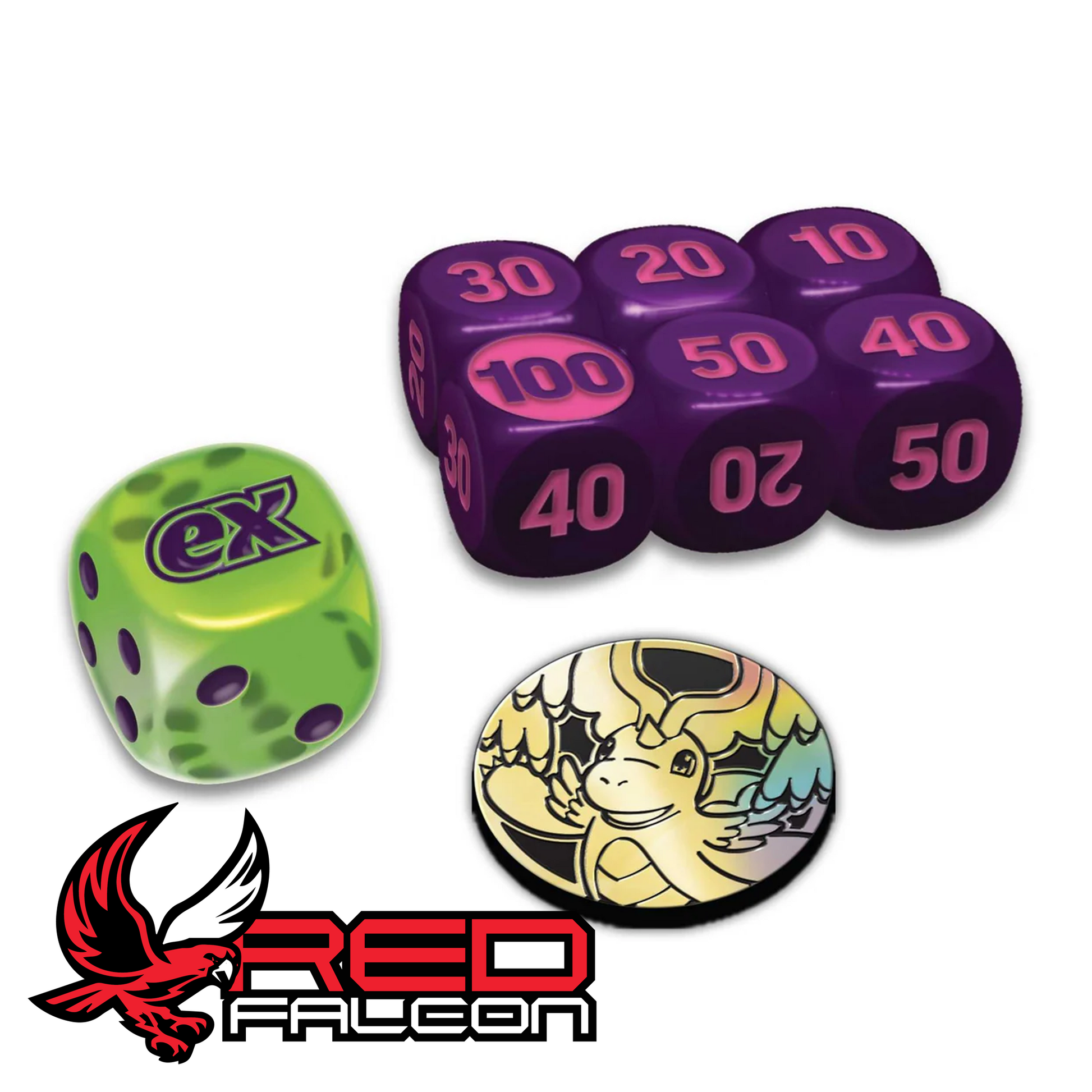 Mega Evolution Ascended Heroes Elite Trainer Box accessories including dice and markers
