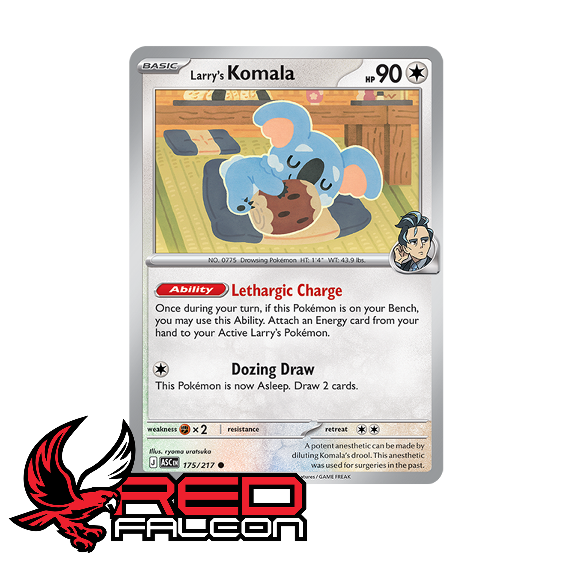 Pokémon TCG Larry's Komala foil promo card from Ascended Heroes collection