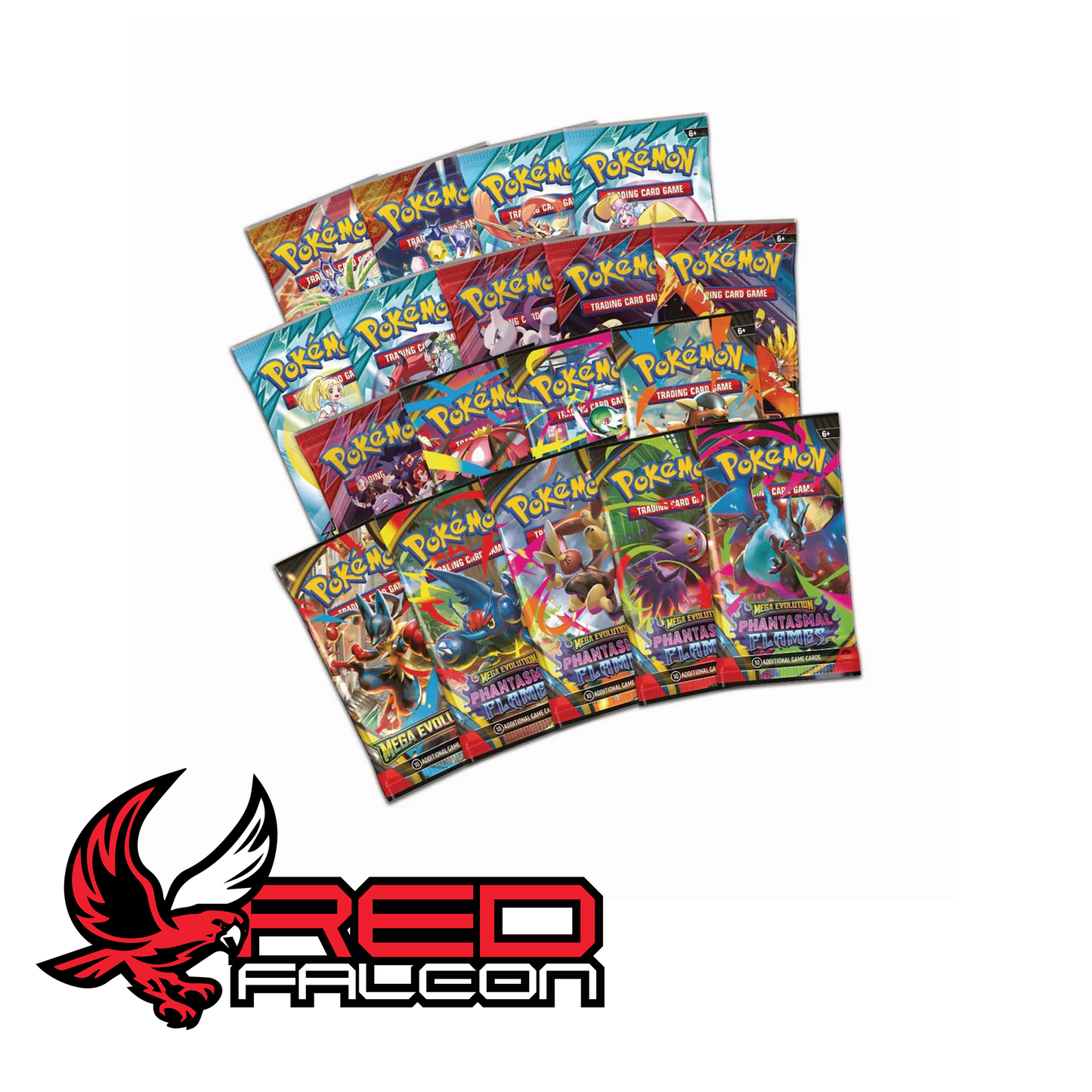 The 18 Pokémon TCG booster packs included inside the Mega Charizard X Ultra-Premium Collection.