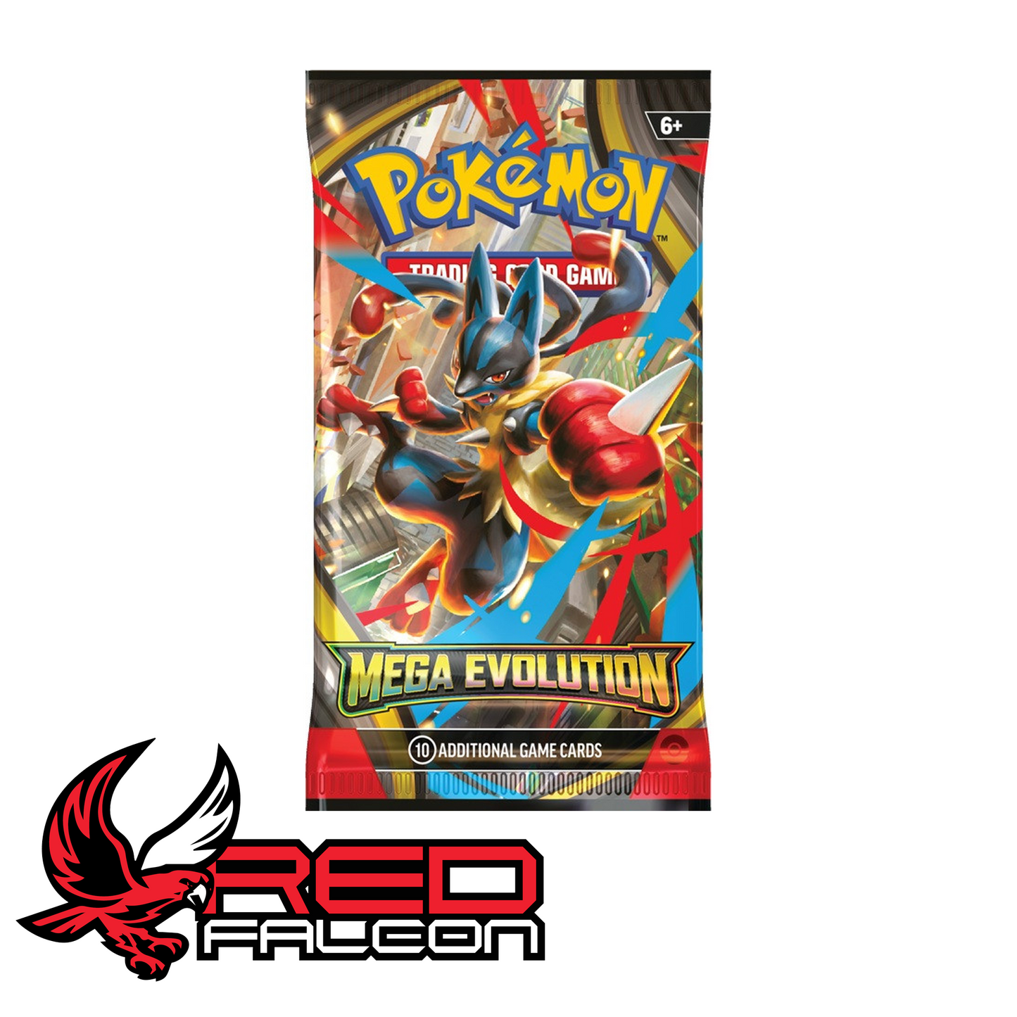 Pokémon TCG Mega Evolutions booster pack featuring Mega Lucario artwork