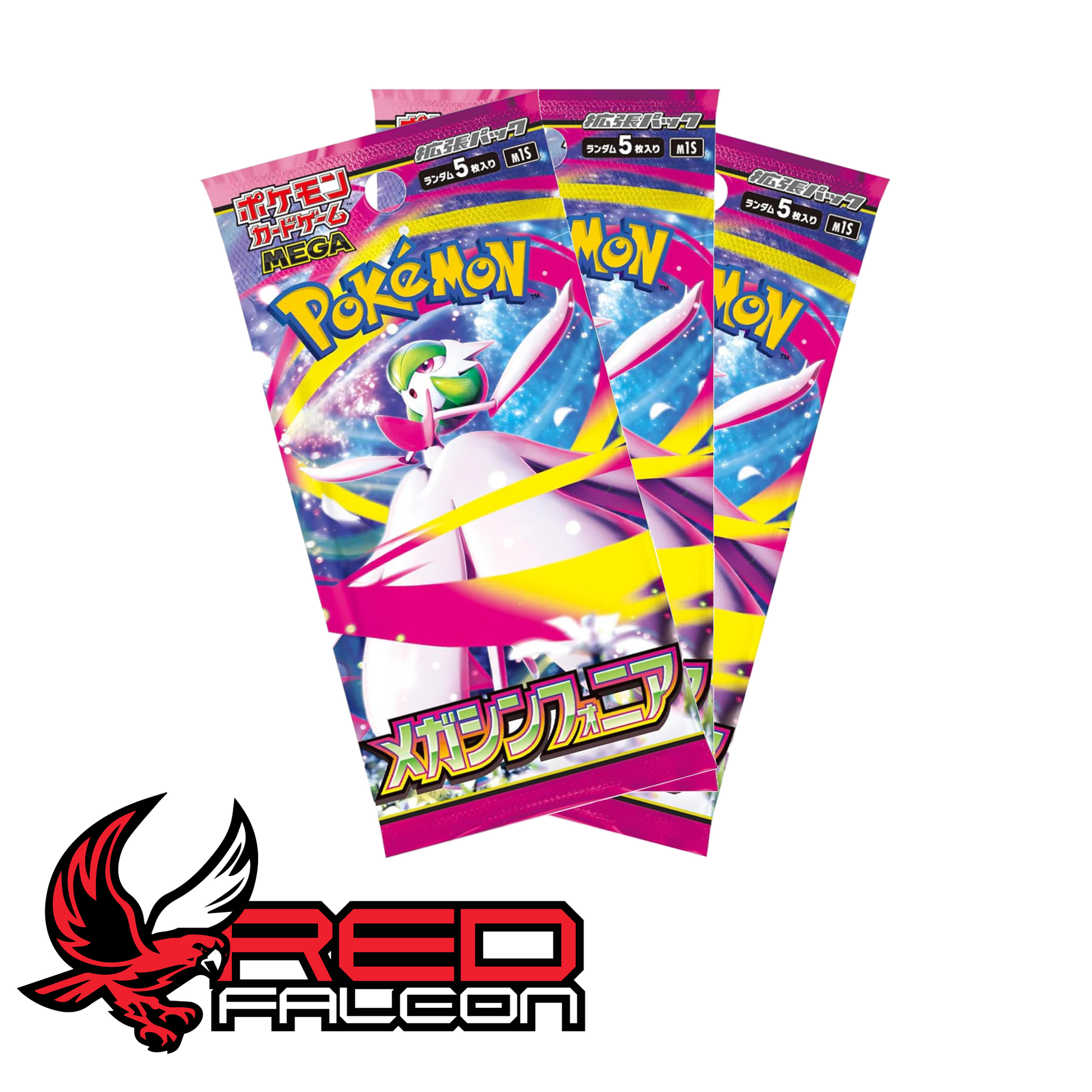 Three Pokémon Mega Symphonia M1S Japanese booster packs sealed