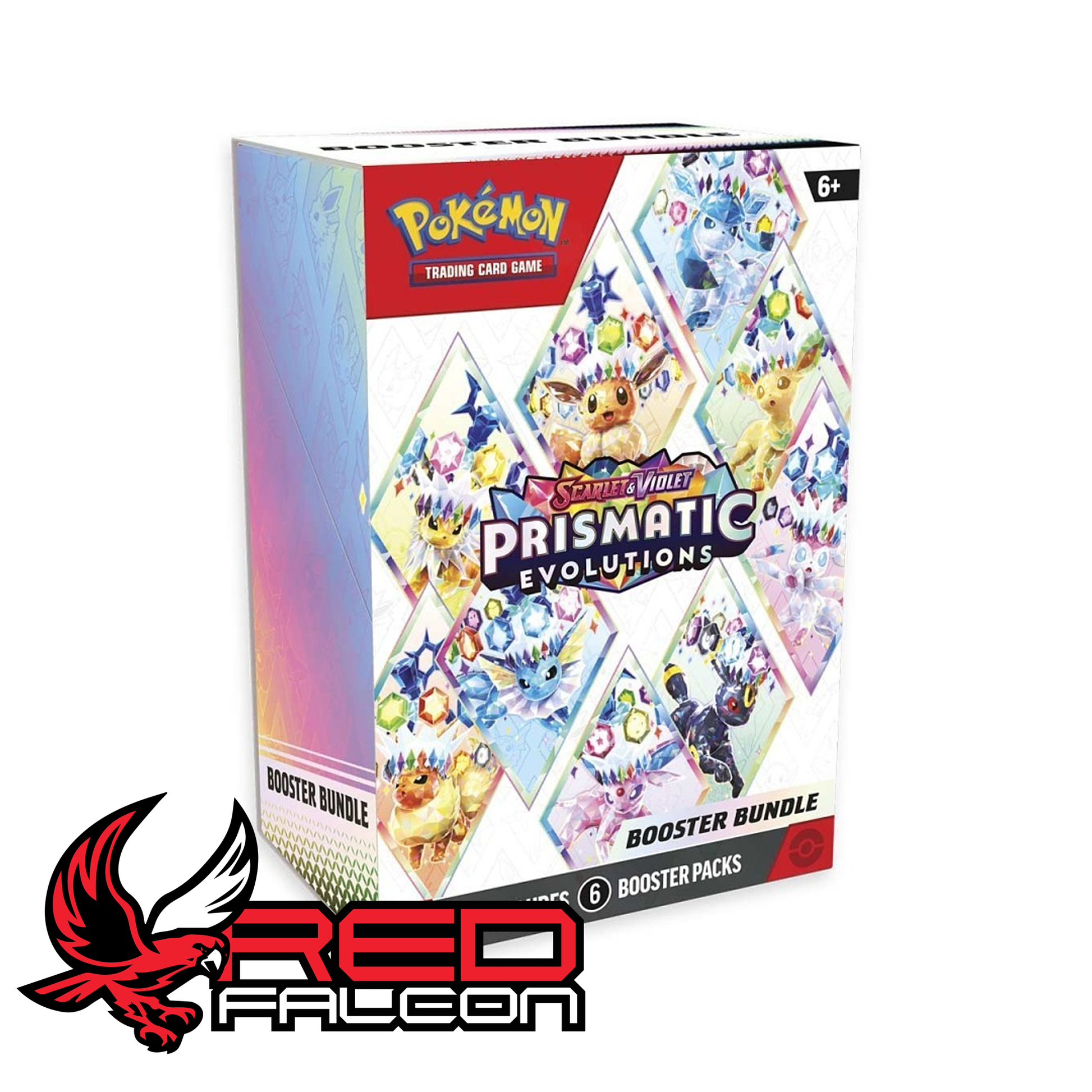 Pokémon TCG Scarlet and Violet Prismatic Evolutions booster bundle containing 6 booster packs