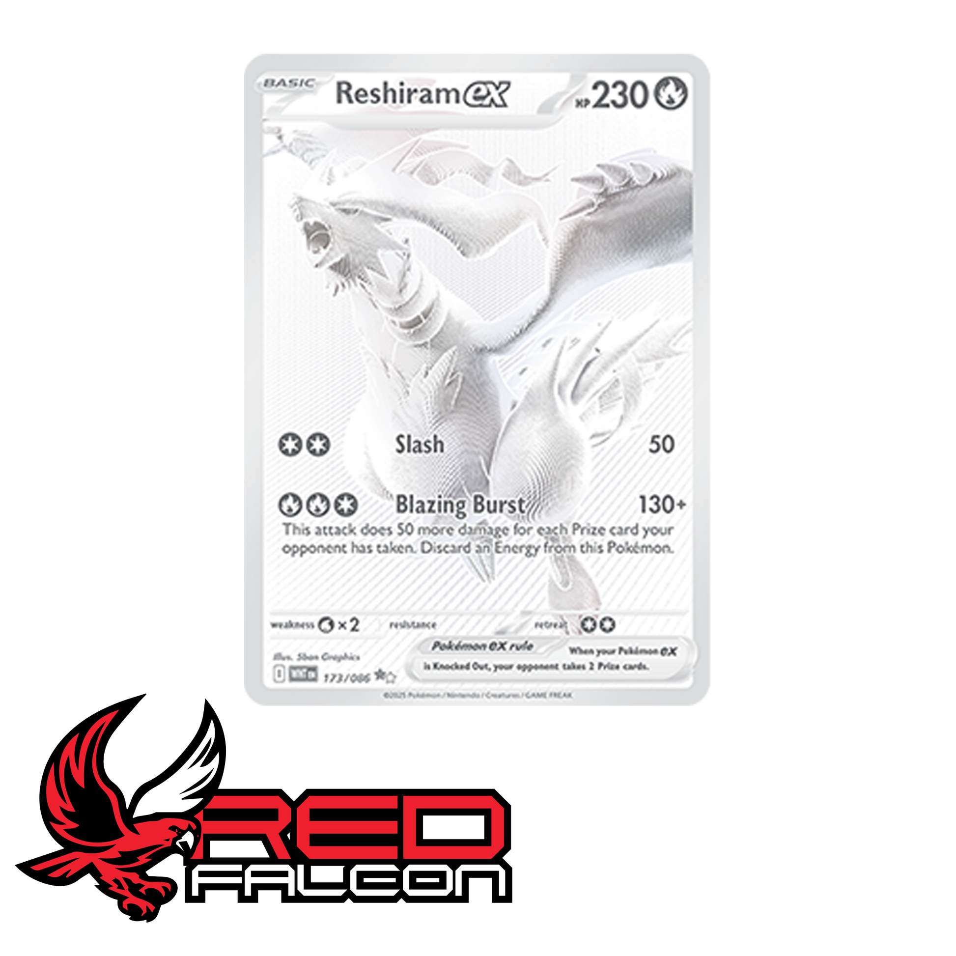 Pokemon Reshiram Black White Rare BWR card from White Flare
