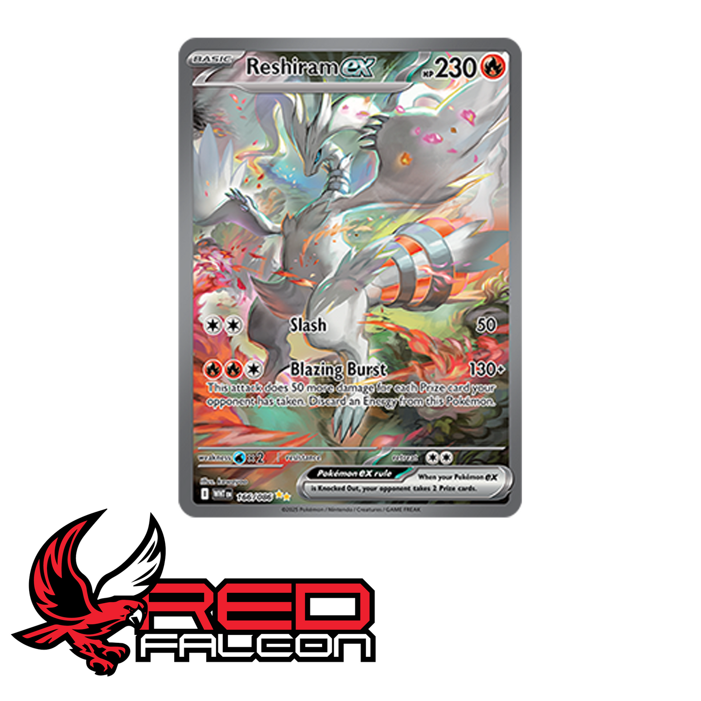 Pokemon Reshiram ex alternative art card from White Flare set