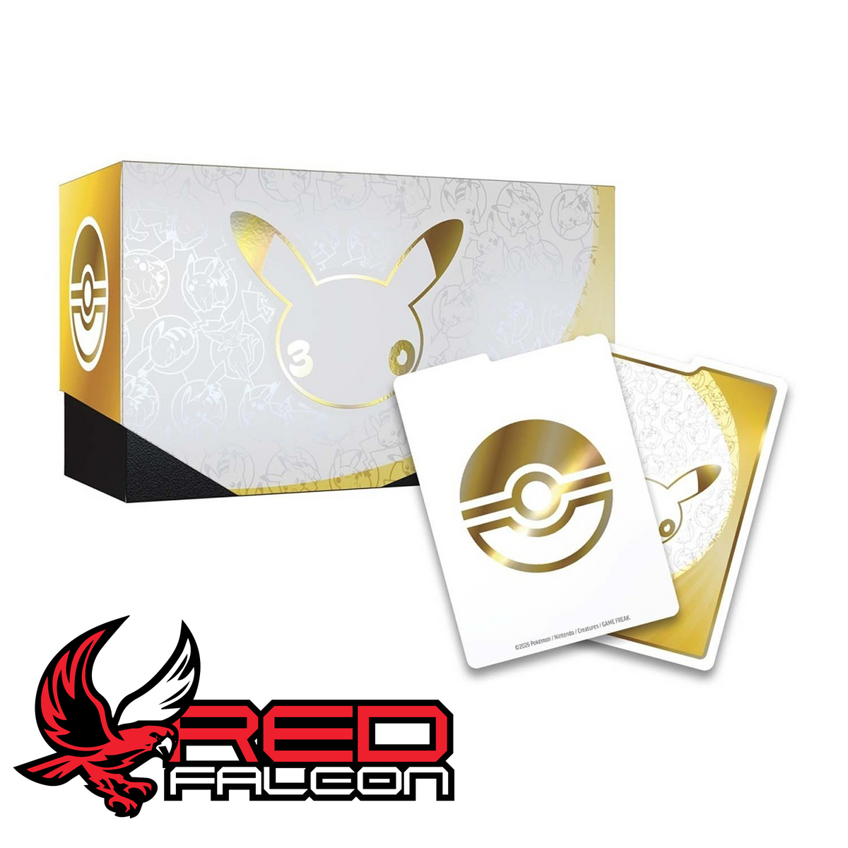 The open Pokémon TCG 30th Anniversary collector's storage box shown alongside its four themed card dividers.
