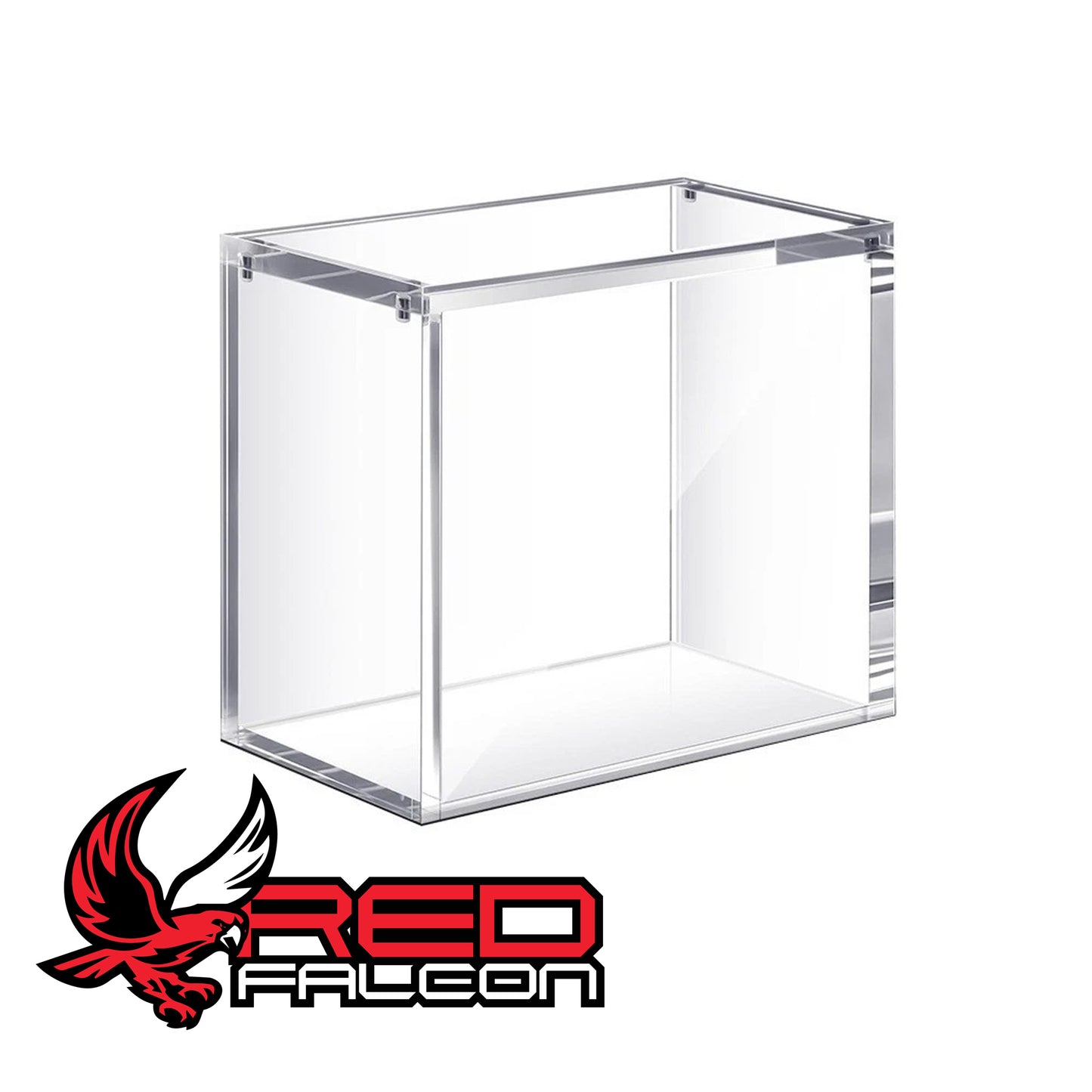 Empty clear premium acrylic display case for a Pokémon TCG booster box.