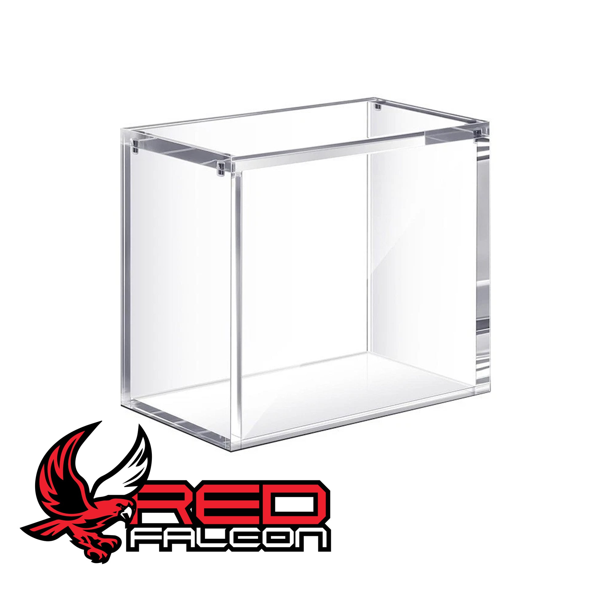 Empty clear premium acrylic display case for a Pokémon TCG booster box.