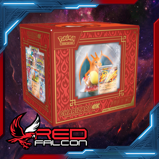Pokémon TCG Charizard ex Super-Premium Collection sealed box with Charizard ex promo, booster packs, and display figure