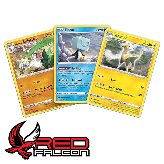 Pokémon TCG Knock Out Collection foil promo cards Boltund, Eiscue and Galarian Sirfetch'd