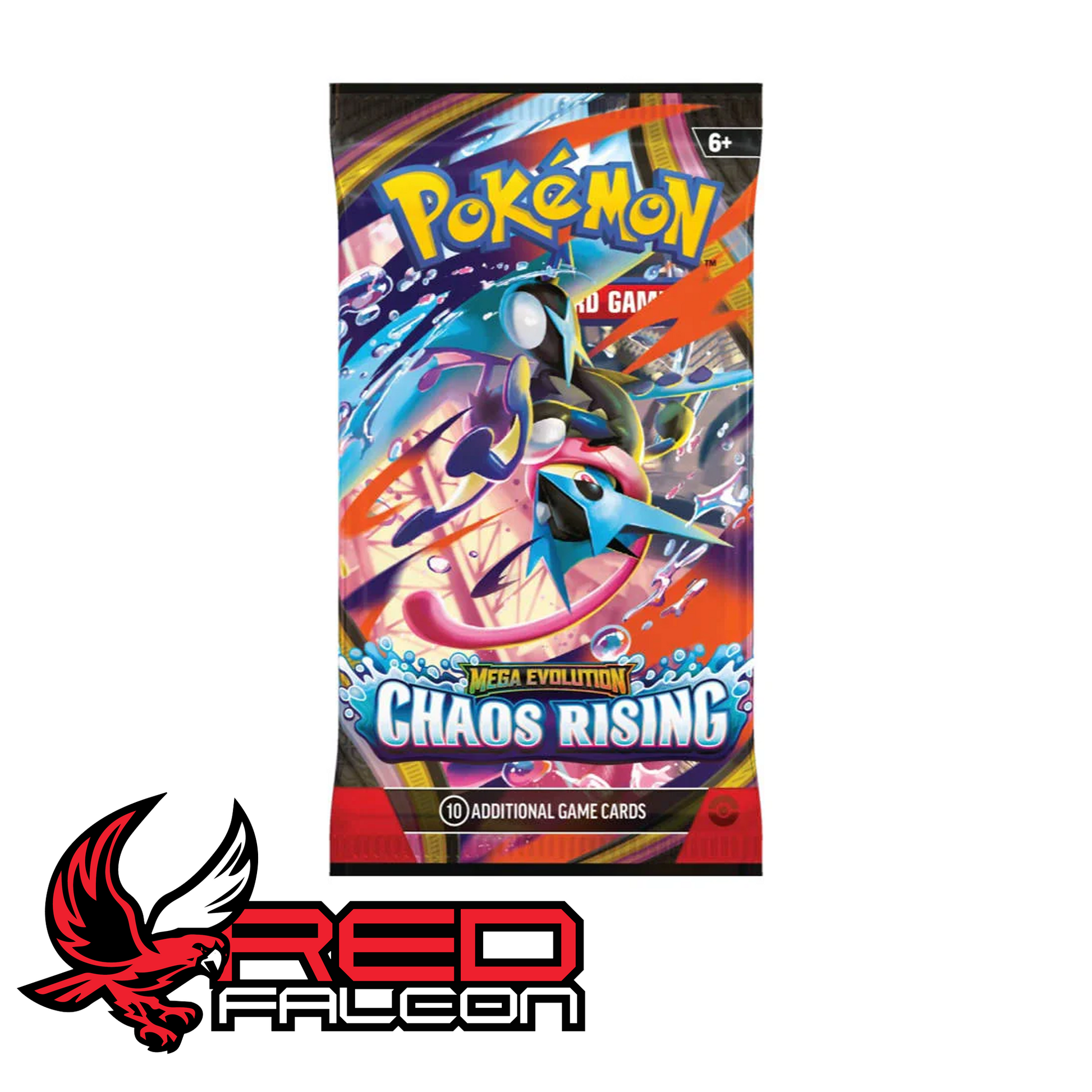 A single Pokémon TCG Mega Evolution Chaos Rising booster pack featuring the ninja-like Mega Greninja in a dynamic combat pose.