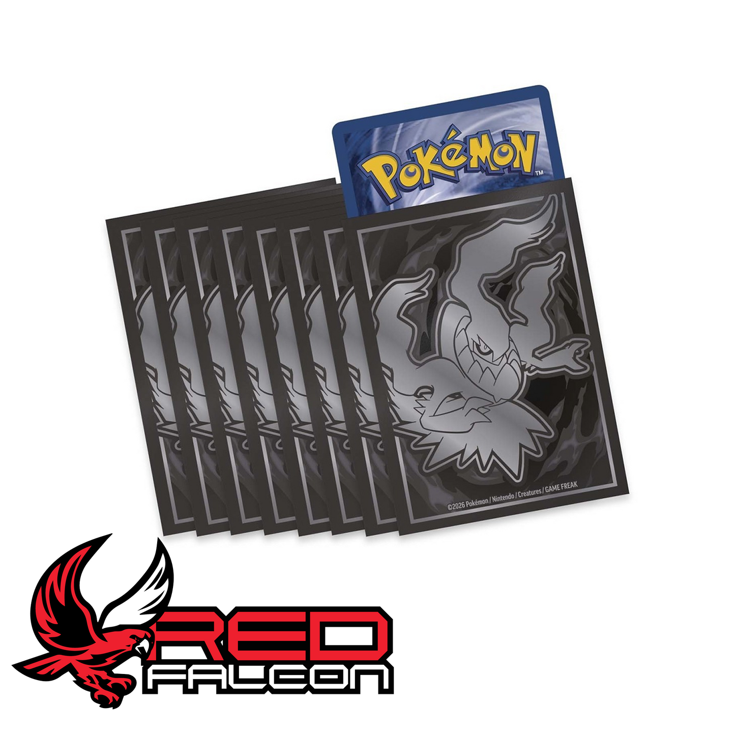 The pack of 65 themed card sleeves included inside the Pitch Black Elite Trainer Box.
