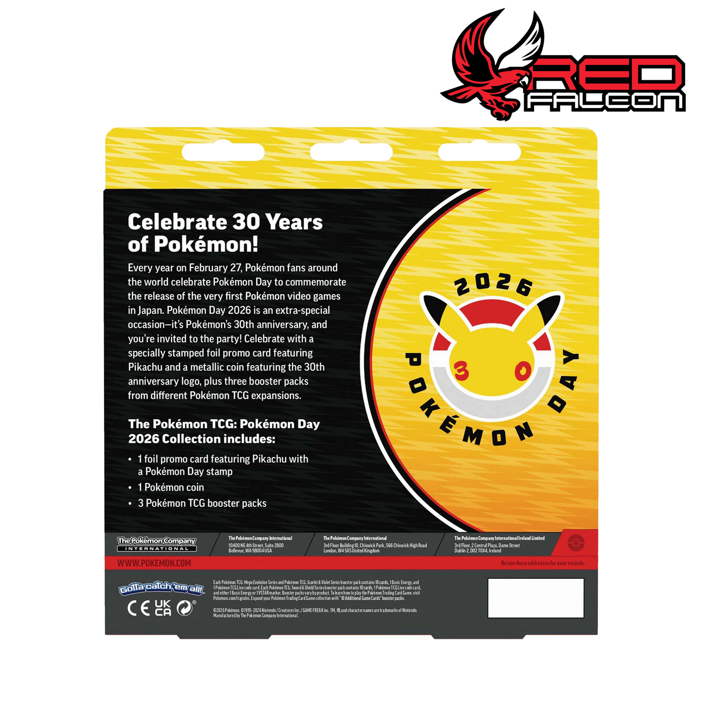 Back of Pokémon TCG Pokémon Day 2026 Collection box showing product details