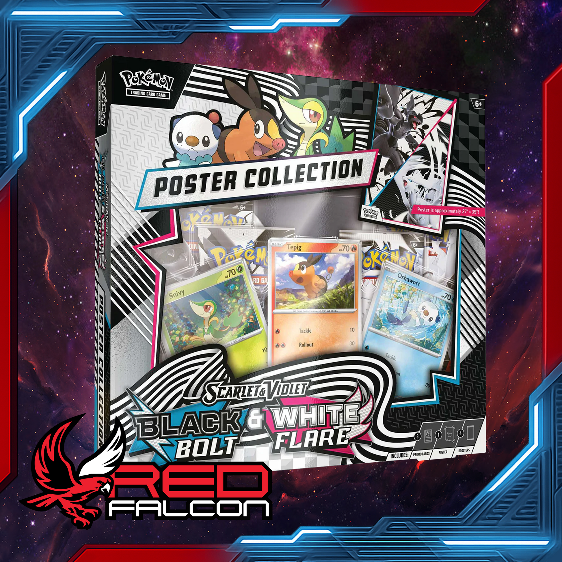 Pokémon TCG Scarlet & Violet 10.5 Unova Poster Collection with Reshiram and Zekrom theme