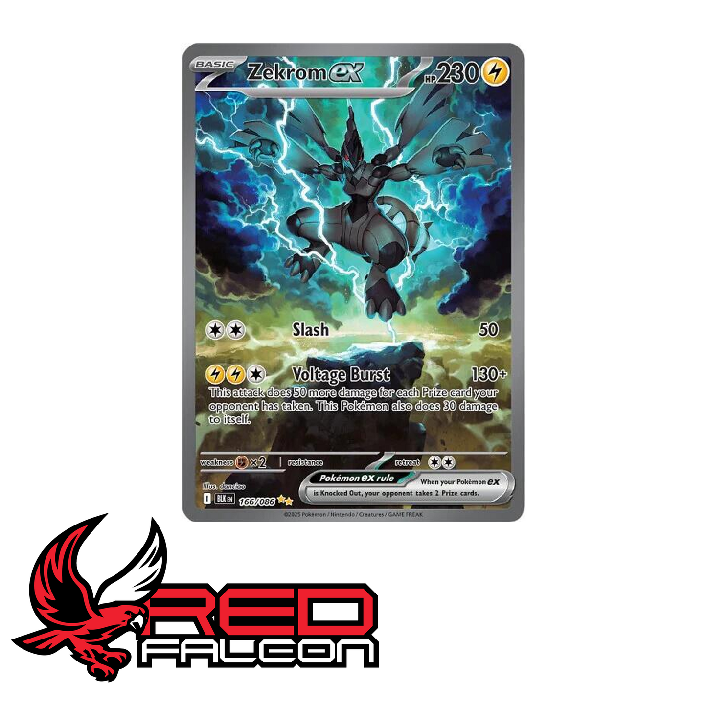 Pokemon Zekrom ex alternative art card from Black Bolt set