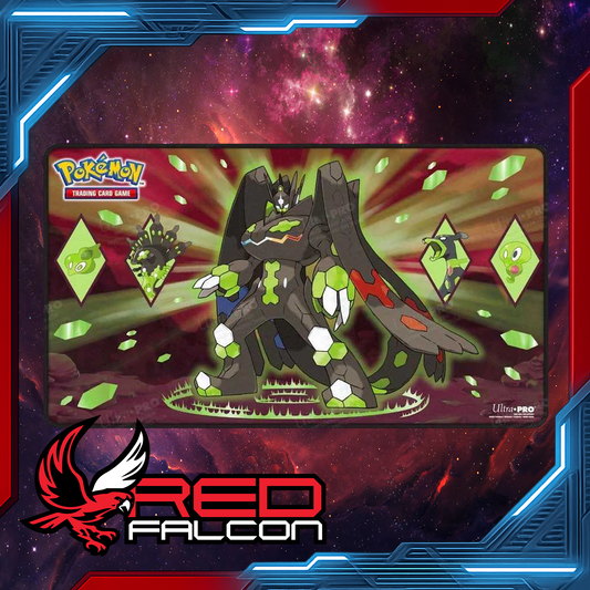 Ultra Pro Pokémon Zygarde Legendary Foil Playmat with spot foil art, soft fabric top, and non-slip rubber backing (24” × 13.5”)