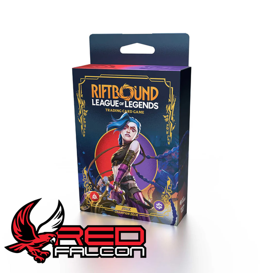 Angled view of Riftbound Jinx Champion Deck Origins