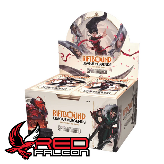 Riftbound Spiritforged LoR TCG booster box angled left