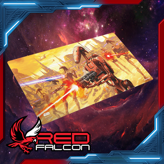 Star Wars: Unlimited Game Mat featuring Battle Droids artwork laid flat with smooth playing surface