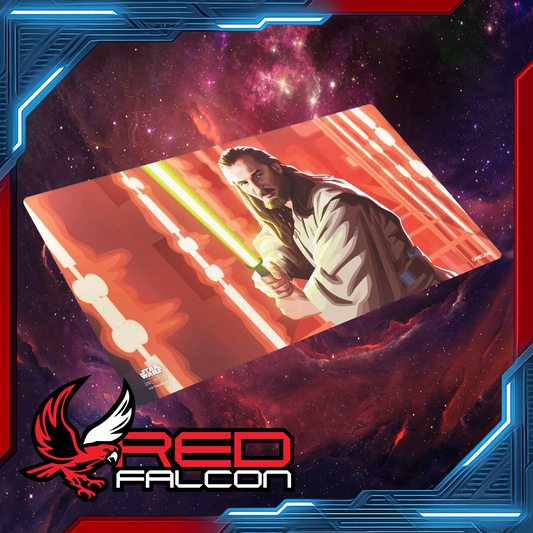 Star Wars Unlimited Game Mat Set 5 featuring Qui-Gon Jinn, cushioned surface and anti-slip backing